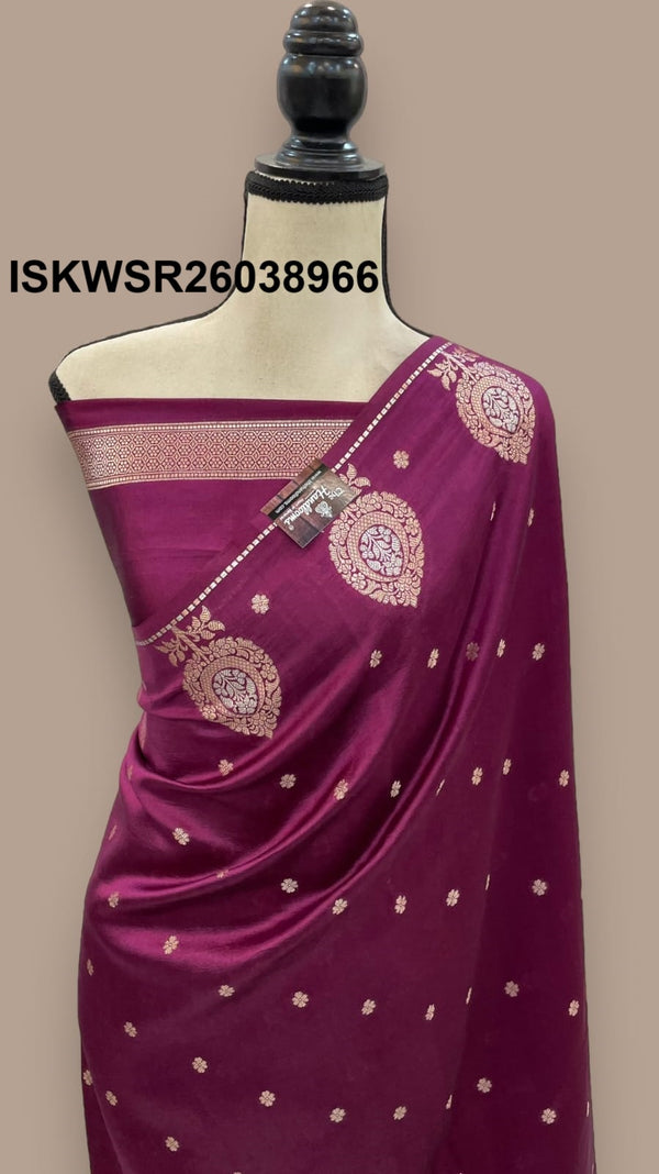 Banarasi Silk Saree With Zari Weaved Brocade Blouse-ISKWSR26038966