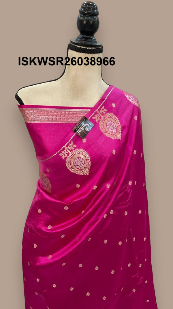 Banarasi Silk Saree With Zari Weaved Brocade Blouse-ISKWSR26038966