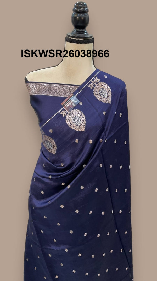 Banarasi Silk Saree With Zari Weaved Brocade Blouse-ISKWSR26038966