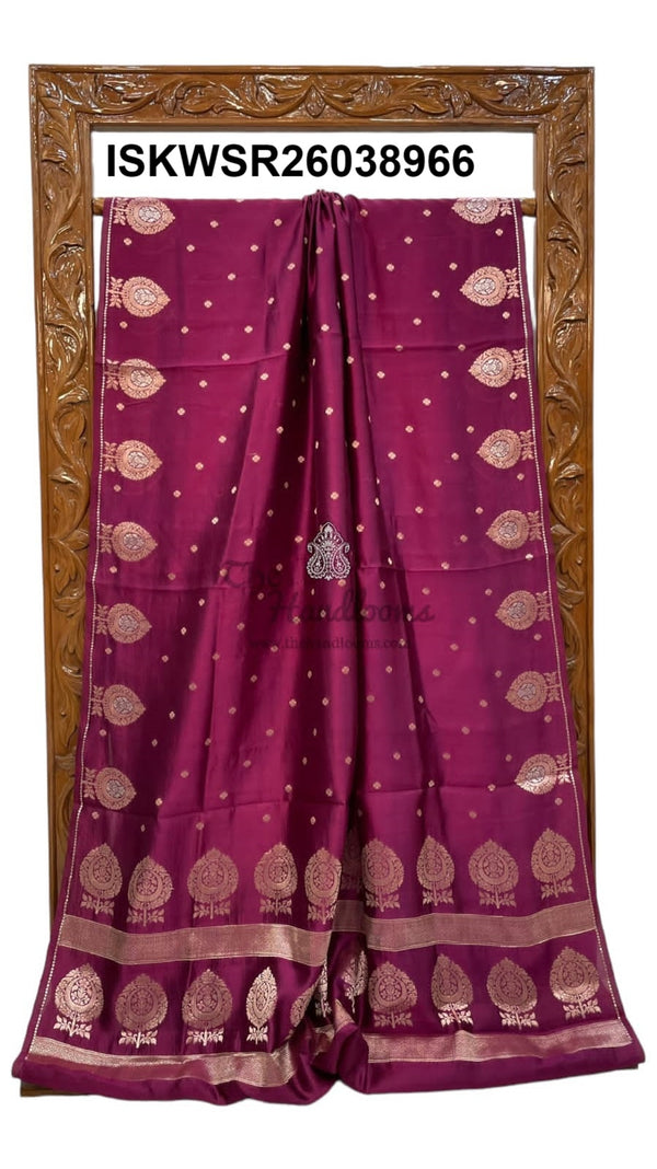 Banarasi Silk Saree With Zari Weaved Brocade Blouse-ISKWSR26038966