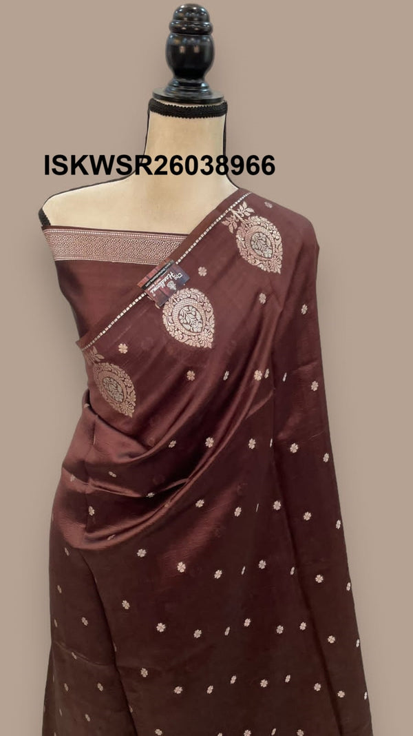 Banarasi Silk Saree With Zari Weaved Brocade Blouse-ISKWSR26038966