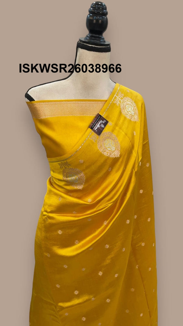 Banarasi Silk Saree With Zari Weaved Brocade Blouse-ISKWSR26038966