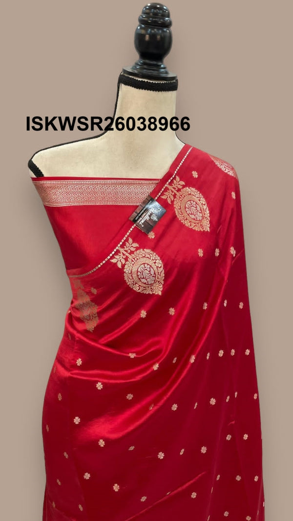 Banarasi Silk Saree With Zari Weaved Brocade Blouse-ISKWSR26038966