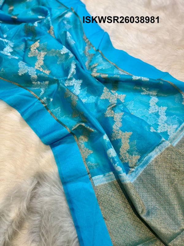 Handloom Kora Organza Silk Saree With Jacquard Blouse-ISKWSR26038981