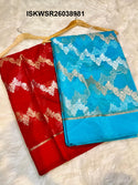 Handloom Kora Organza Silk Saree With Jacquard Blouse-ISKWSR26038981