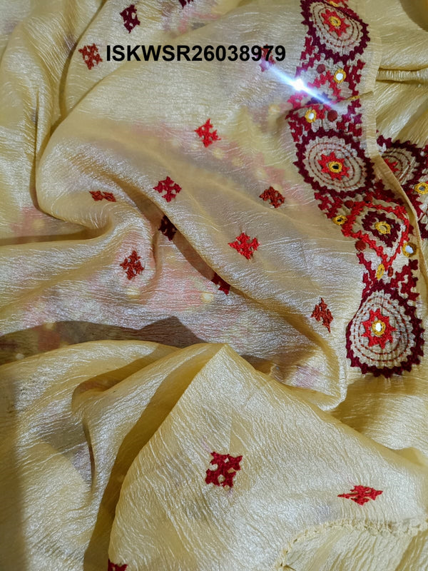 Embroidered Chiffon Saree With Blouse-ISKWSR26038979