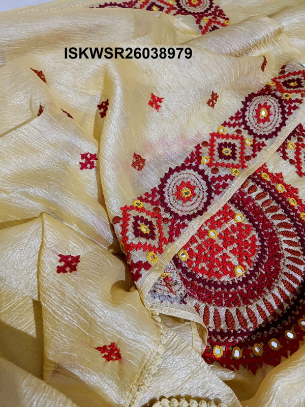 Embroidered Chiffon Saree With Blouse-ISKWSR26038979