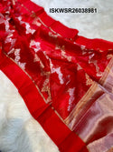 Handloom Kora Organza Silk Saree With Jacquard Blouse-ISKWSR26038981