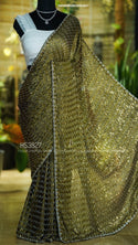 Embroidered Tissue Chiffon Saree With Blouse-ISKWSR2603HS3827