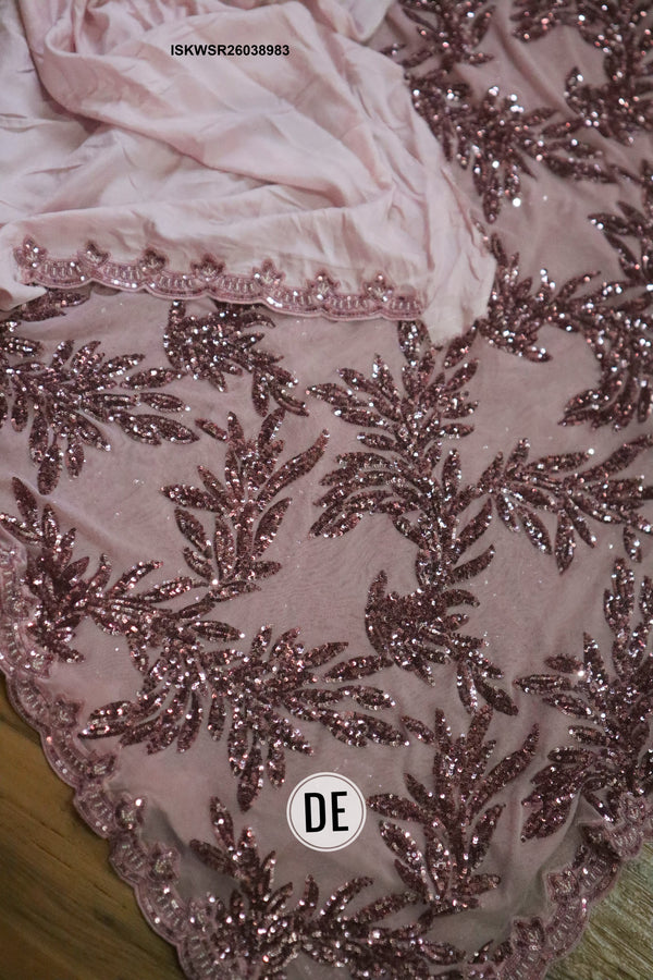 Embroidered Lycra Saree With Blouse-ISKWSR26038983