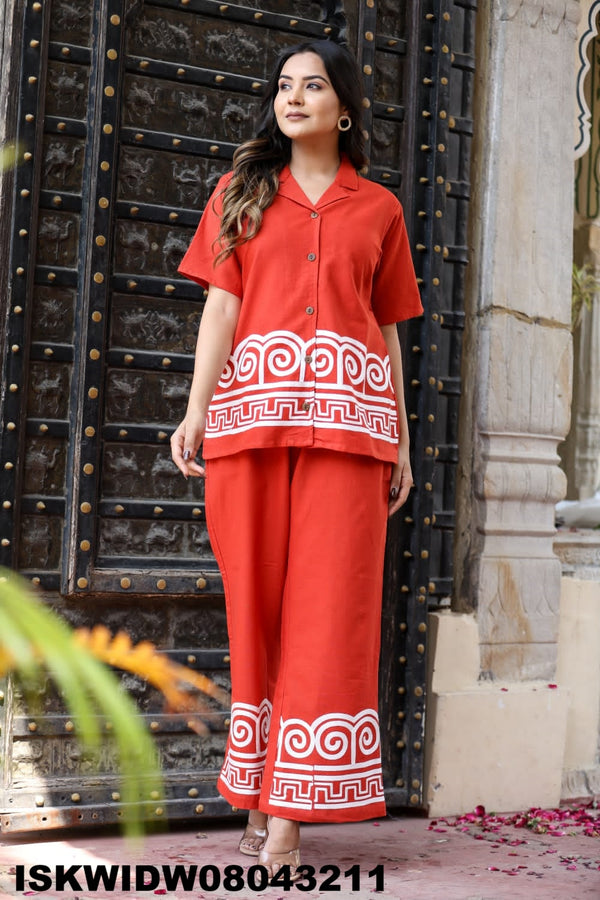Printed Cotton Co-Ord Set-ISKWIDW08043211