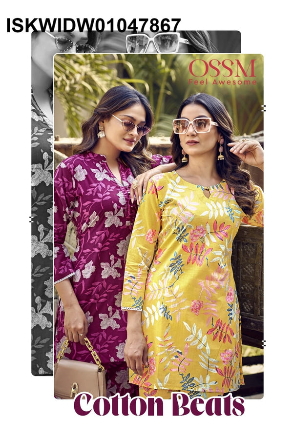 Printed Cotton Co-Ord Set-ISKWIDW01047867
