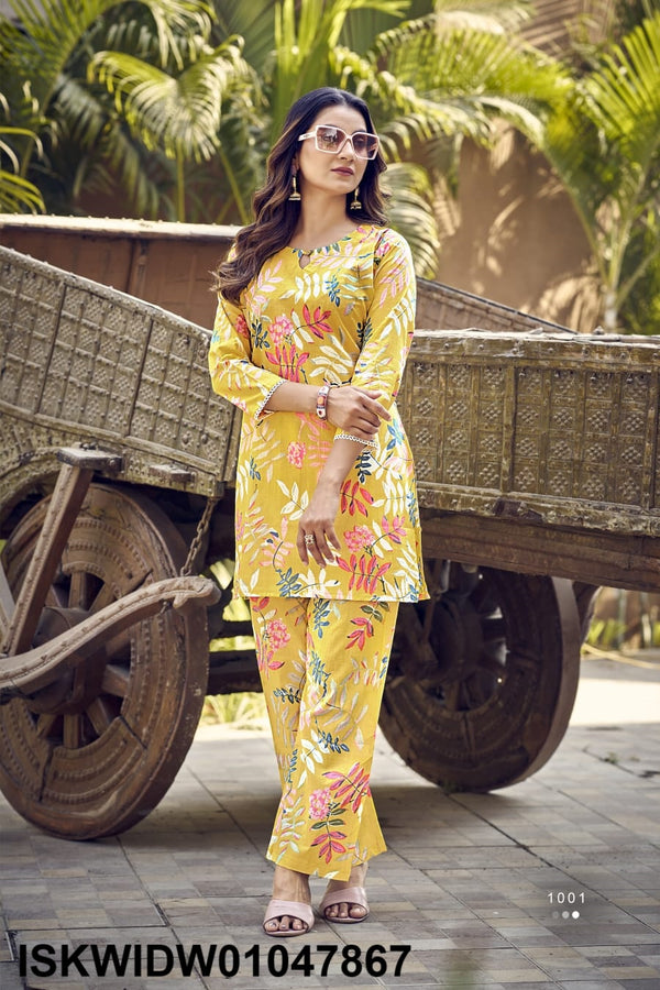 Printed Cotton Co-Ord Set-ISKWIDW01047867