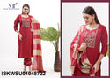 Embroidered Silk Kurti With Pant And Banarasi Dupatta-ISKWSU01048722