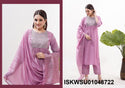 Embroidered Silk Kurti With Pant And Banarasi Dupatta-ISKWSU01048722