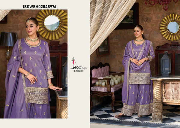 Shimmer Kurti With Sharara And Embroidered Dupatta-ISKWSH02048976