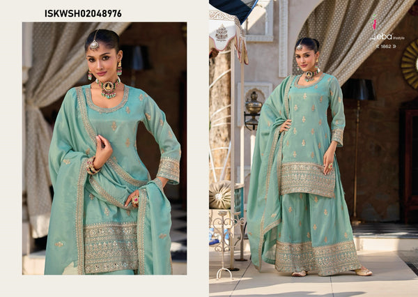 Shimmer Kurti With Sharara And Embroidered Dupatta-ISKWSH02048976