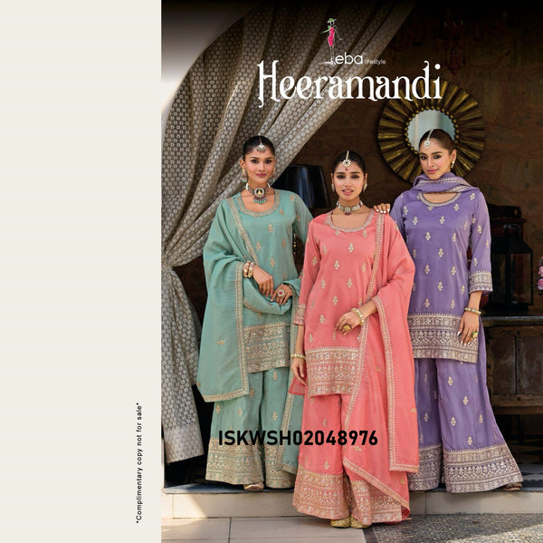 Shimmer Kurti With Sharara And Embroidered Dupatta-ISKWSH02048976