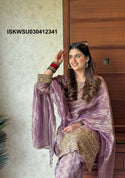 Embroidered Tissue Net Kurti With Pant And Dupatta-ISKWSU030412341