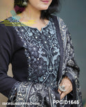 Handloom Cotton Silk Kurti With Pant And Batik Printed Khadi Silk Dupatta-ISKWSU0304PPC/D1648
