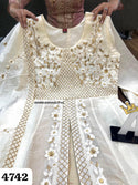 Embroidered Malmal Cotton Front Slit Kurti With Pant And Dupatta-ISKWSU0304AGC4742