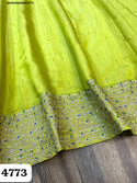Embroidered Chanderi Silk Gown With Silk Dupatta-ISKWGN0304NP4773