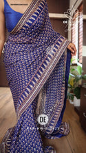Printed Khadi Georgette Silk Saree With Blouse-ISKWSR0304010425