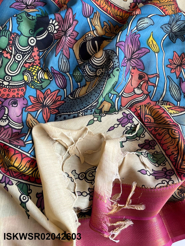 Kalamkari Hand Printed Cotton Saree With Blouse-ISKWSR02042603