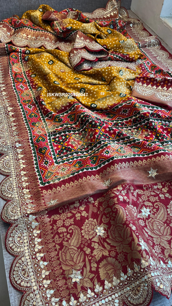 Patola Printed Munga Silk Saree With Blouse-ISKWSR020426047