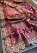 Patola Printed Munga Silk Saree With Blouse-ISKWSR020426047