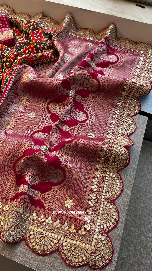 Patola Printed Munga Silk Saree With Blouse-ISKWSR020426047
