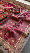 Patola Printed Munga Silk Saree With Blouse-ISKWSR020426047