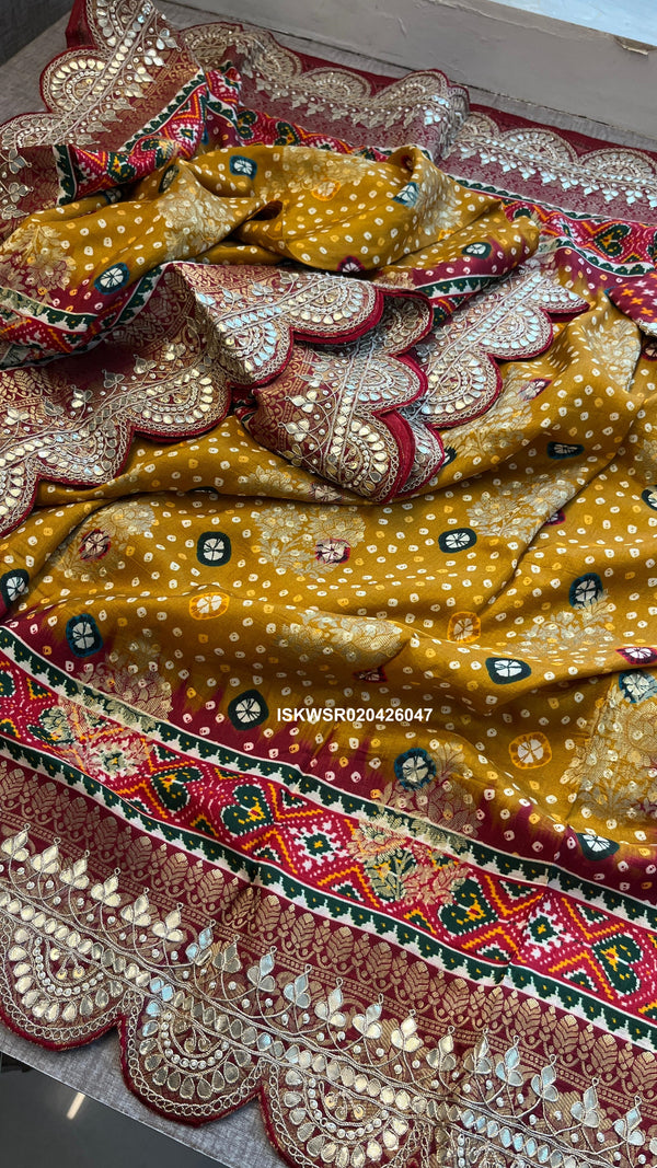 Patola Printed Munga Silk Saree With Blouse-ISKWSR020426047