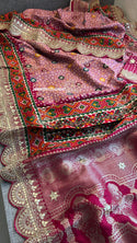 Patola Printed Munga Silk Saree With Blouse-ISKWSR020426047