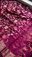 Embroidered Munga Silk Saree With Blouse-ISKWSR020426049