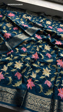 Embroidered Munga Silk Saree With Blouse-ISKWSR020426049