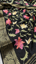 Embroidered Munga Silk Saree With Blouse-ISKWSR020426049