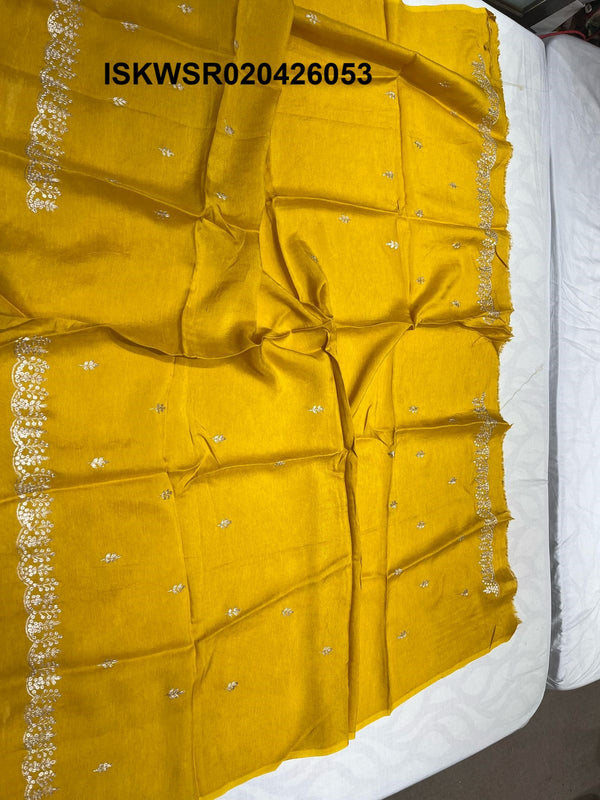 Sequined Tissue Organza Saree With Blouse-ISKWSR020426053