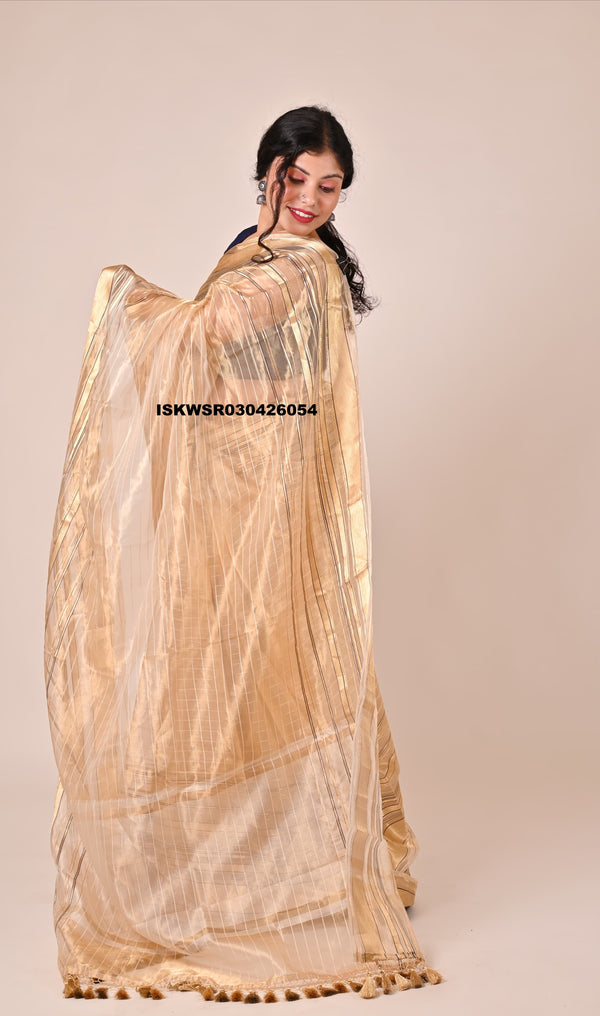 Zari Weaved Tissue Silk Saree With Blouse-ISKWSR030426054