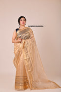 Zari Weaved Tissue Silk Saree With Blouse-ISKWSR030426054