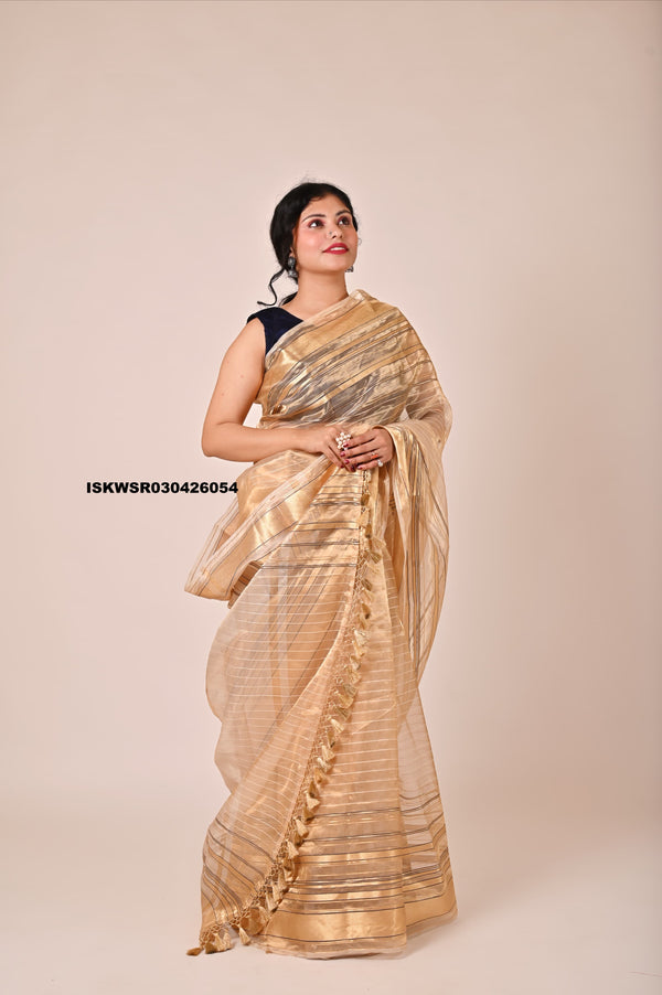 Zari Weaved Tissue Silk Saree With Blouse-ISKWSR030426054