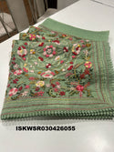 Chikankari Linen Saree With Blouse-ISKWSR030426055