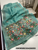 Chikankari Linen Saree With Blouse-ISKWSR030426055