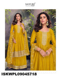 Embroidered Viscose Jacquard Silk Anarkali Kurti With Palazzo And Dupatta-ISKWPL09045718