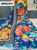 Digital Floral Printed Crepe Anarkali Kurti With Sharara And Dupatta-ISKWSH0104OMK2341