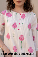 Floral Printed Cotton Kurti With Pant-ISKWKU07047640