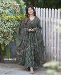 Ajrakh Printed Cotton Anarkali Kurti With Pant And Malmal Cotton Dupatta-ISKWSU1004PPC/D1470