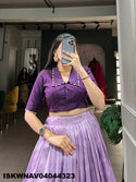 Kalamkari Printed Dola Silk Lehenga With Blouse-ISKWNAV04044323
