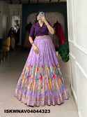 Kalamkari Printed Dola Silk Lehenga With Blouse-ISKWNAV04044323