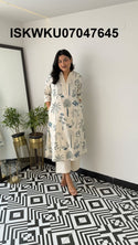 Printed Cotton Kurti With Palazzo-ISKWKU07047645